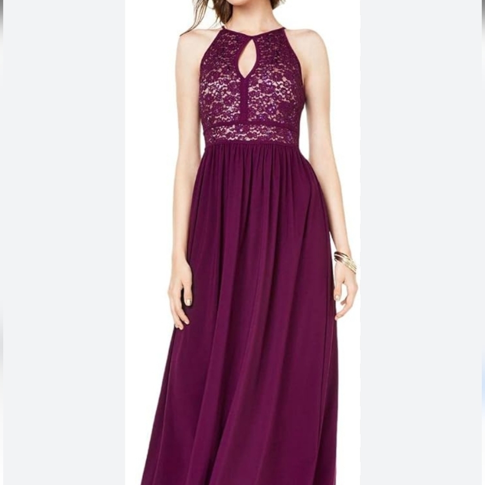 Nightway Burgundy Sequin Formal Gown Size 6P NWT Evening Dress